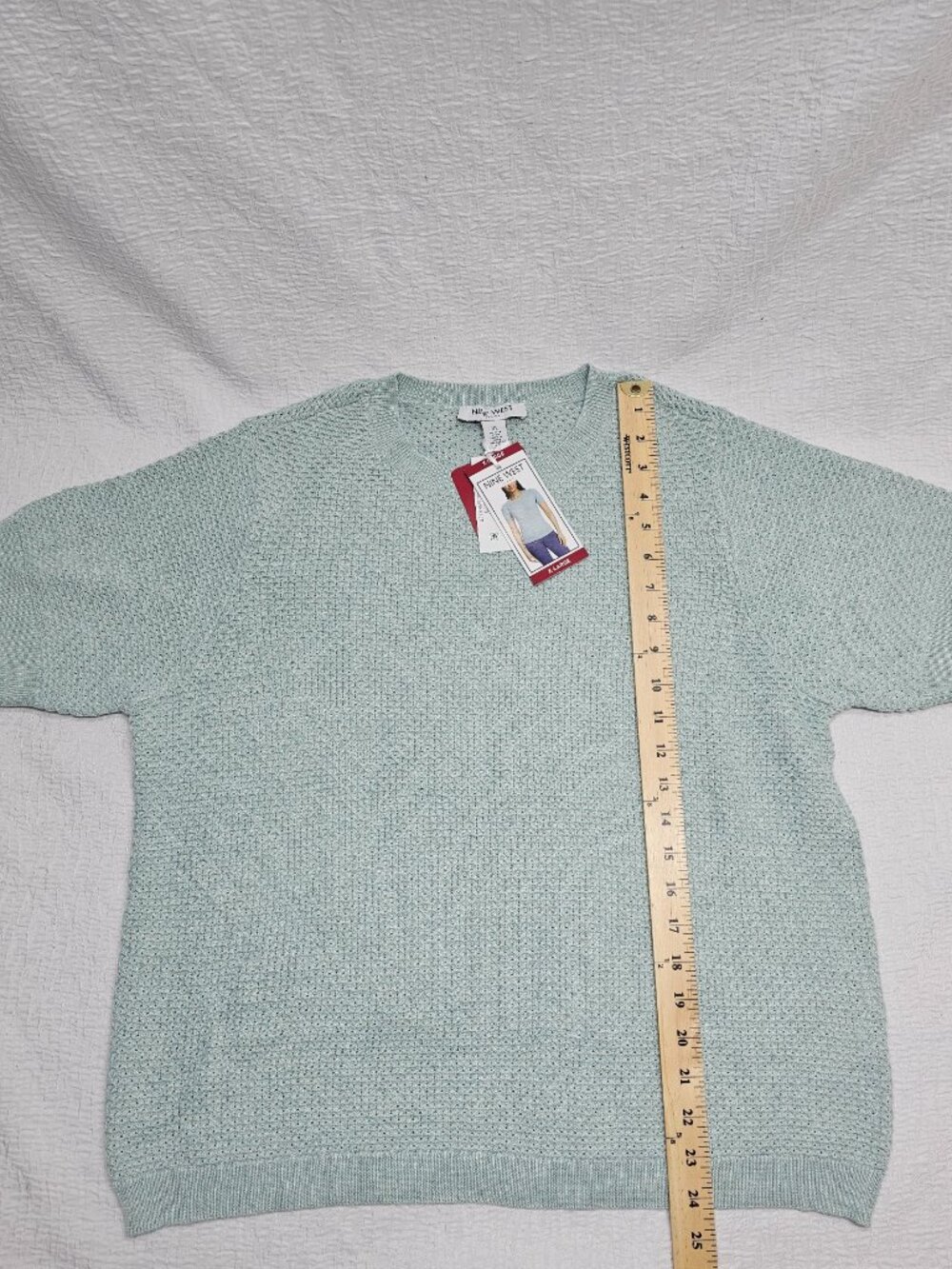 Nine West Women's Soft Spring Sweater Short Sleeve Pullover - Picture 4 of 6